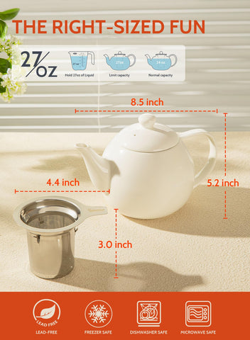 Sweese teapot lid with silicone gasket for secure pouring.