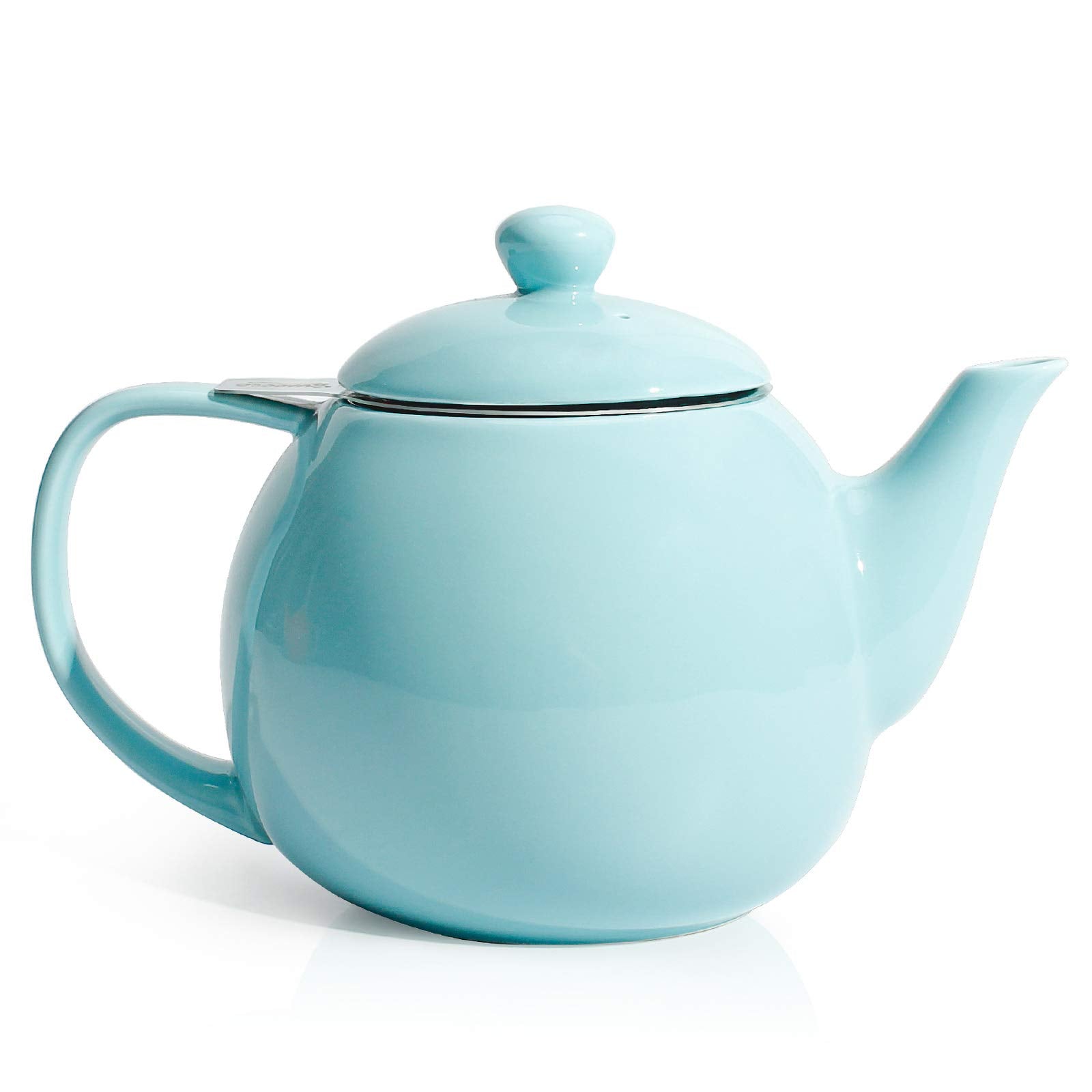 Sweese teapot in turquoise, 27oz capacity, ideal for everyday tea for two.