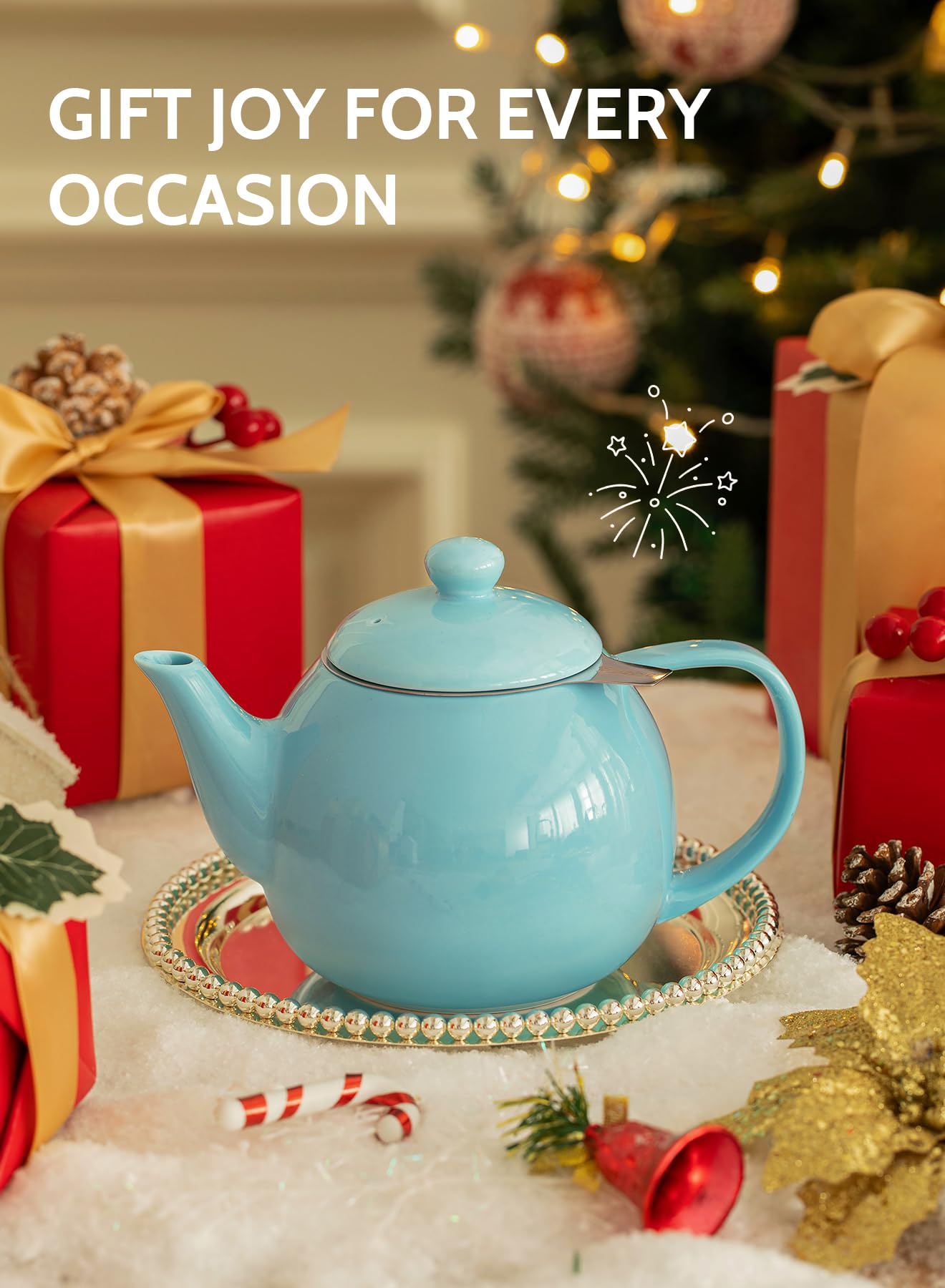 Sweese teapot holds enough tea for two mugs, great for small gatherings.
