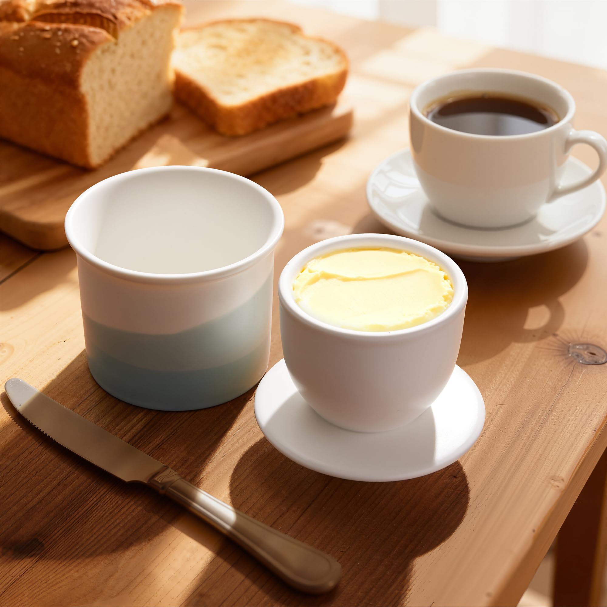 Sweese butter dish base with water-seal feature for moisture retention.