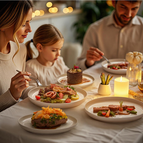 Elegant white Sweese plate adds artisanal charm to meals