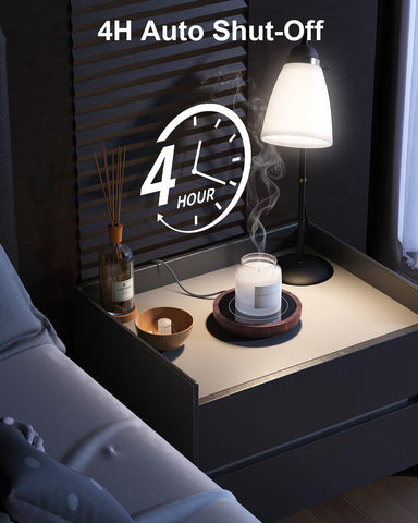 Sweetfull mug warmer demonstrating three temperature settings for versatile beverages