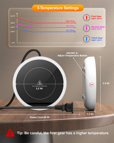 Sweetfull mug warmer auto-shutdown after four hours for safety