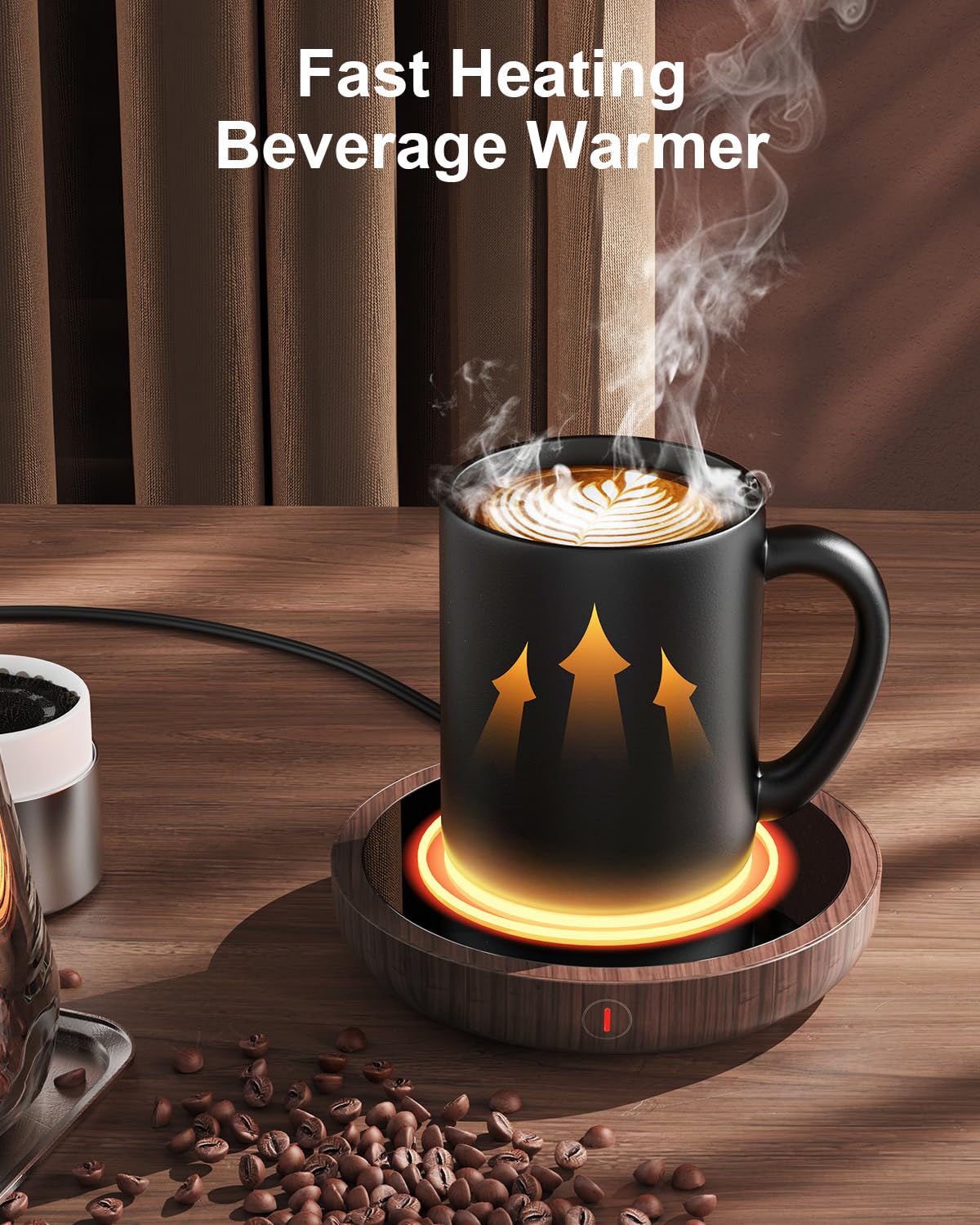 Sweetfull mug warmer heating panel displaying quick, even heat distribution