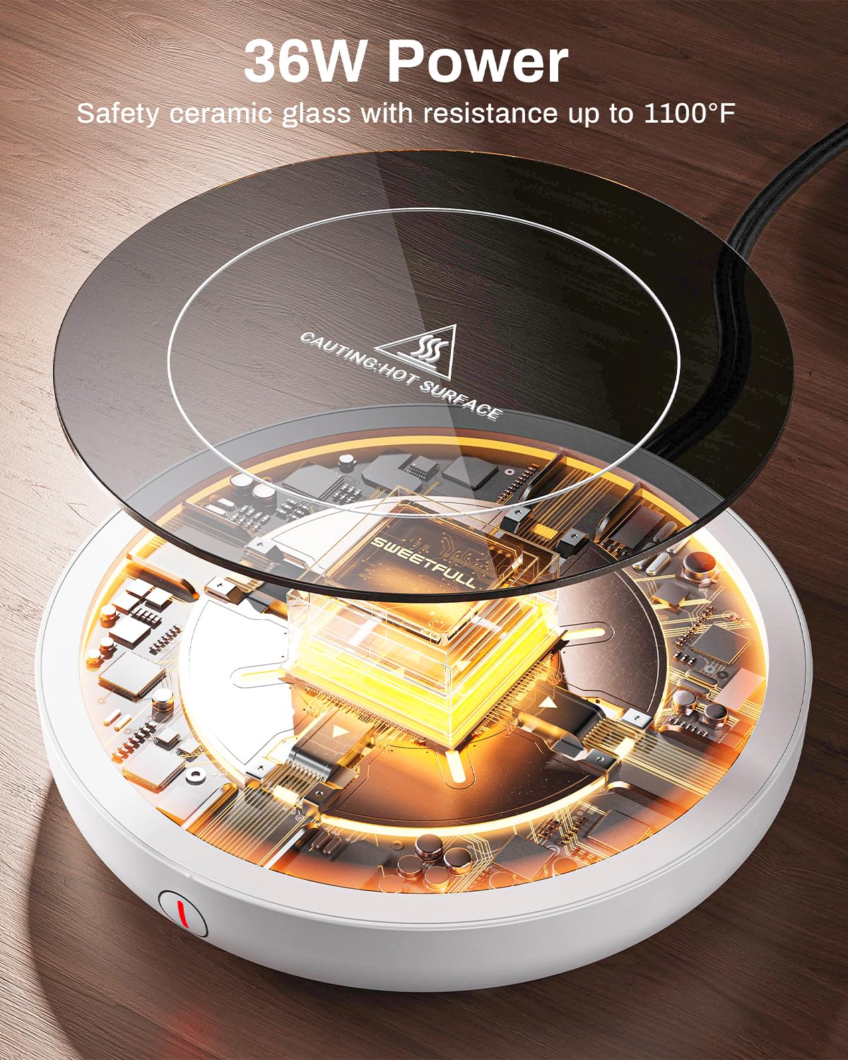 Sweetfull warmer large 5.2-inch heating panel for fast, even heating