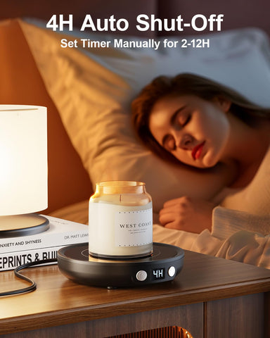 Sweetfull mug warmer digital display demonstrating precise temperature control.