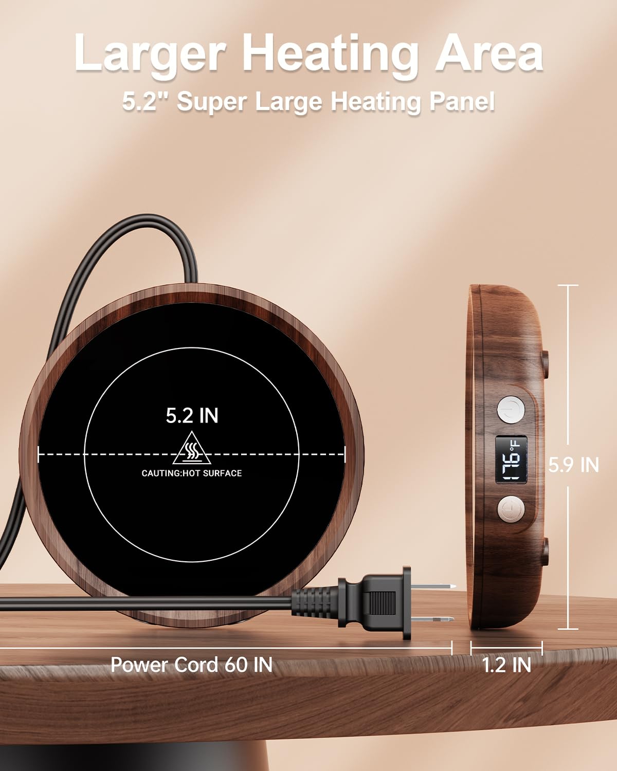 Sweetfull mug warmer waterproof glass surface easy to wipe clean