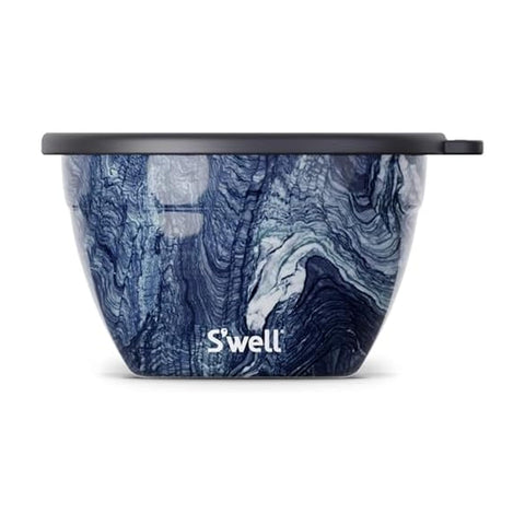 S'well 64oz Salad Bowl Kit in Azurite with removable tray for organized meals.