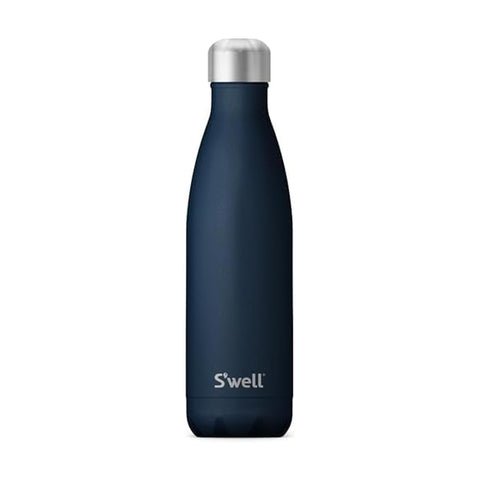 S'well Azurite 17oz bottle front view highlighting triple-layer insulation for extended cold refreshment