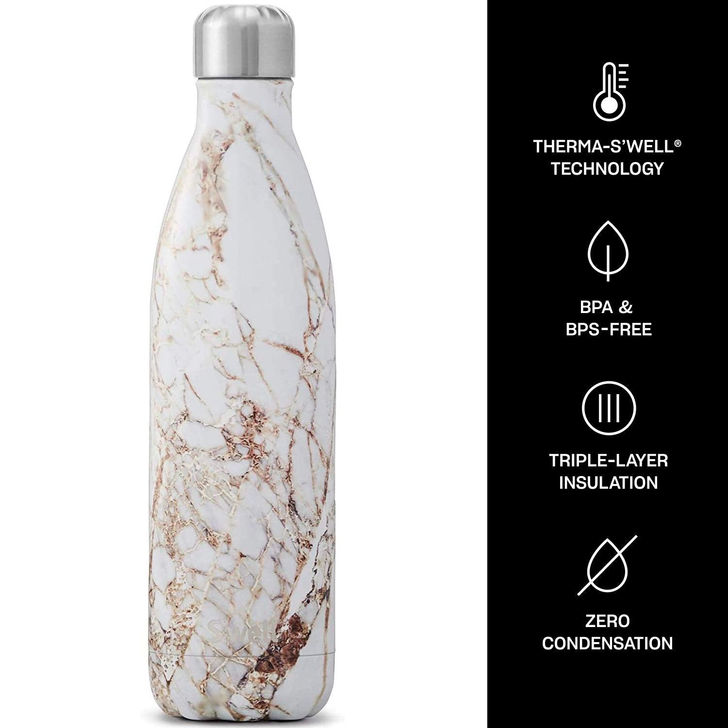 S'well Calacatta Gold 25oz bottle in hand for daily hydration