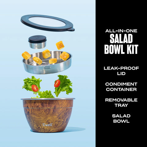 S'well removable tray for salad bowl enables tidy meal prep.