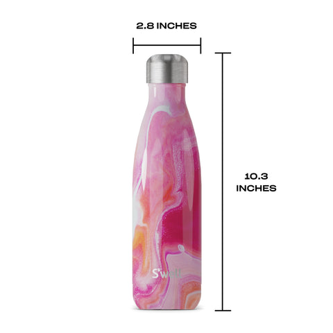 S'well Rose Agate 17oz bottle in hand for on-the-go hydration.
