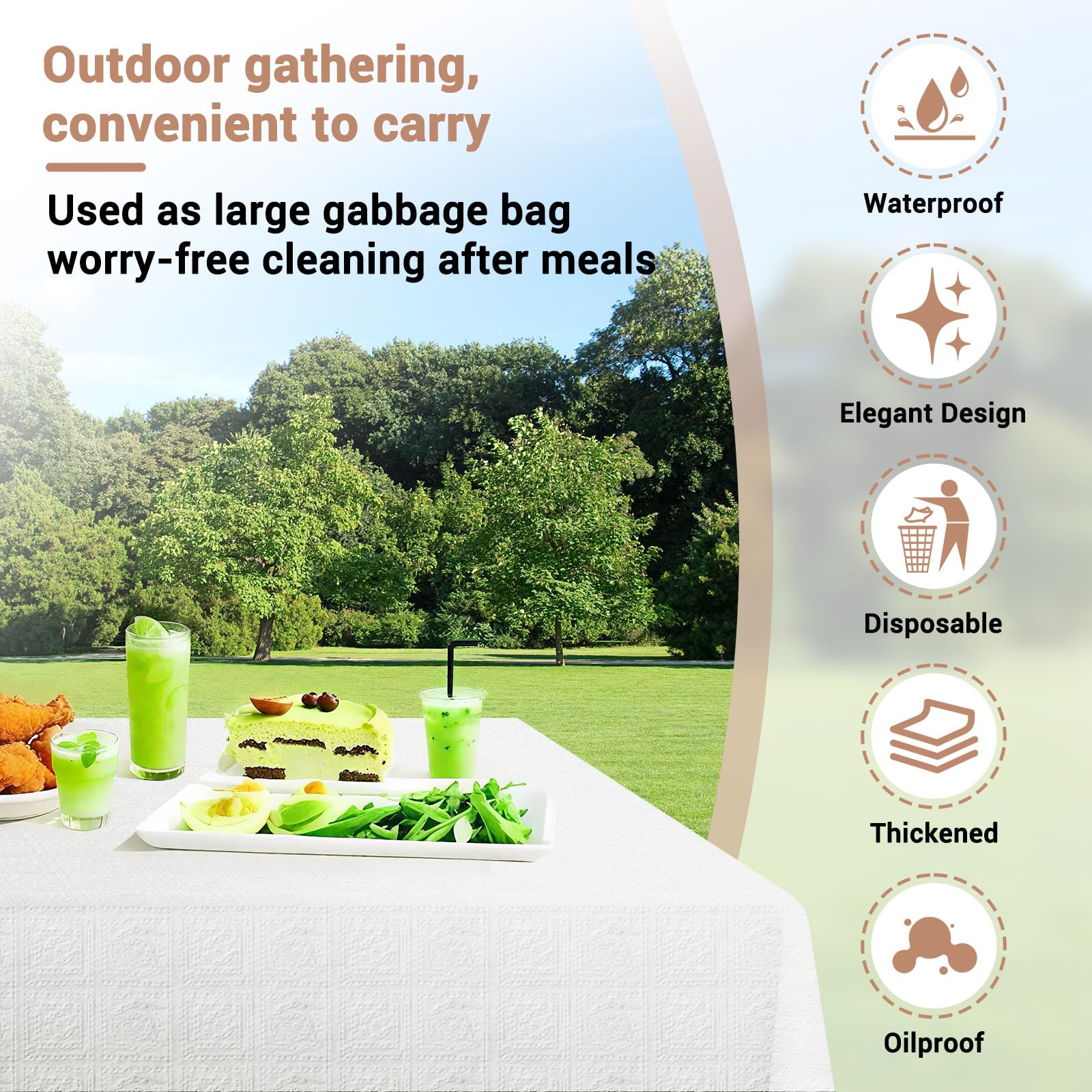 SWGIEEI outdoor dining tablecloth covers picnic or BBQ setups