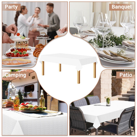 SWGIEEI white table cover adds elegant touch for birthday banquets
