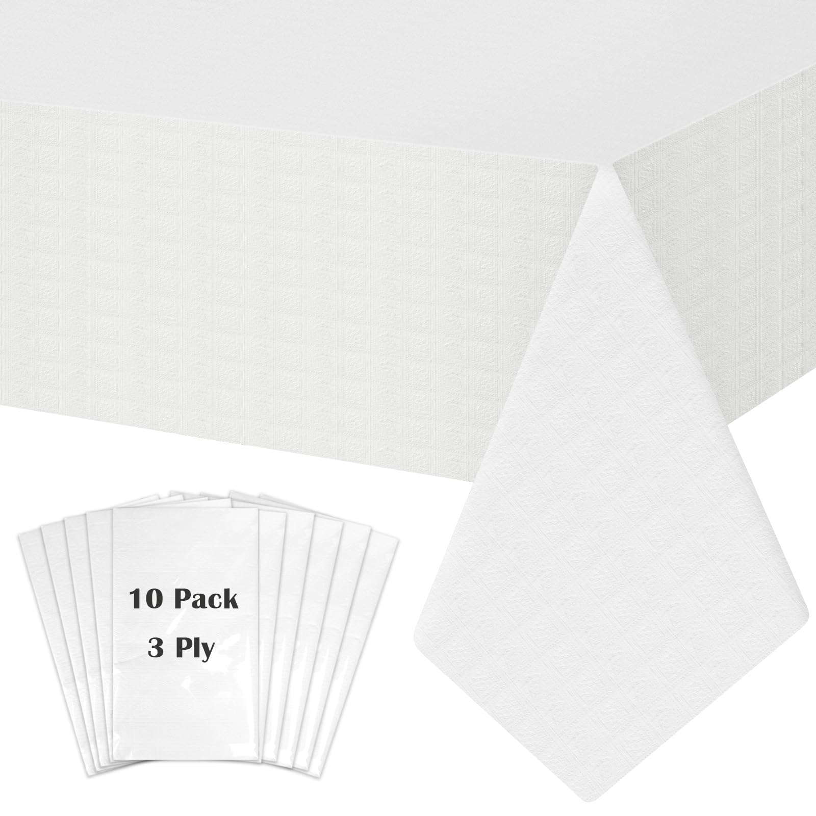 SWGIEEI white rectangle tablecloth 54x108 pack ready for events with spill resistance