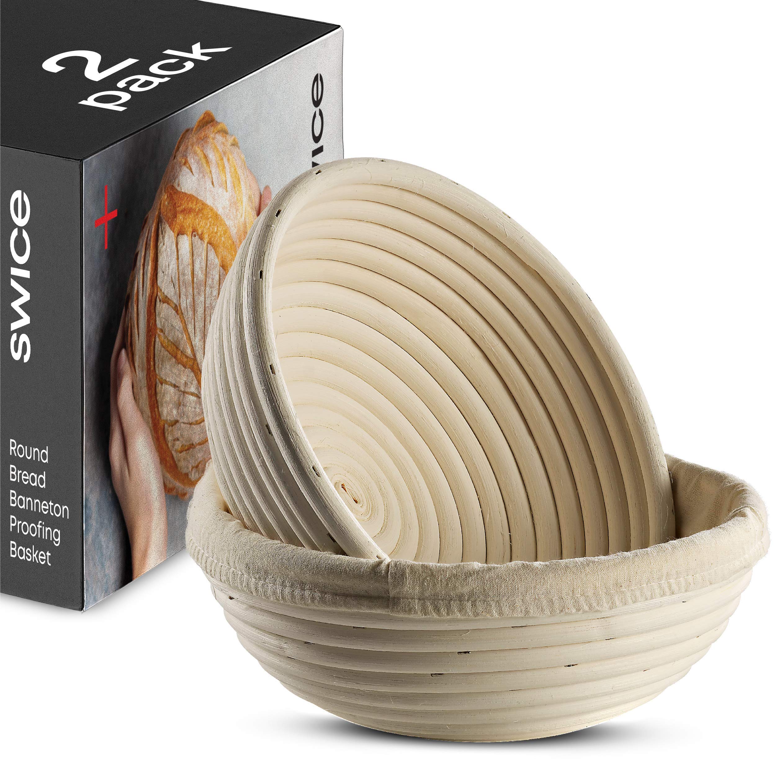 Swice Banneton 9-inch round basket outer view for even dough shaping.