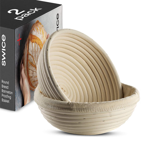 Swice Banneton 9-inch round basket outer view for even dough shaping.