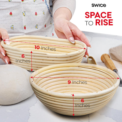 Swice linen liner keeps baskets clean and cleanup effortless.