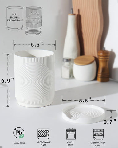Swicken 2-in-1 spoon rest and utensil holder keeps countertops clean.