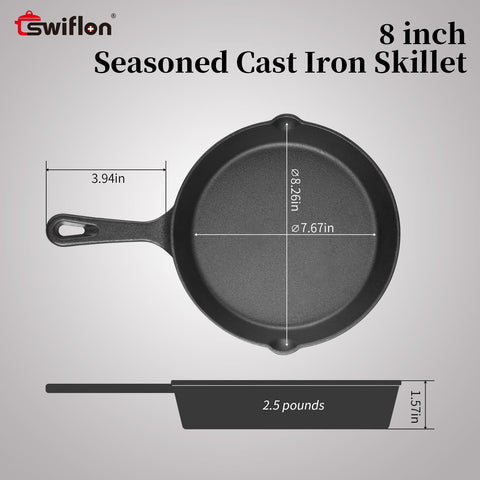 Swiflon cast iron skillet heat distribution close-up showing consistent heat retention