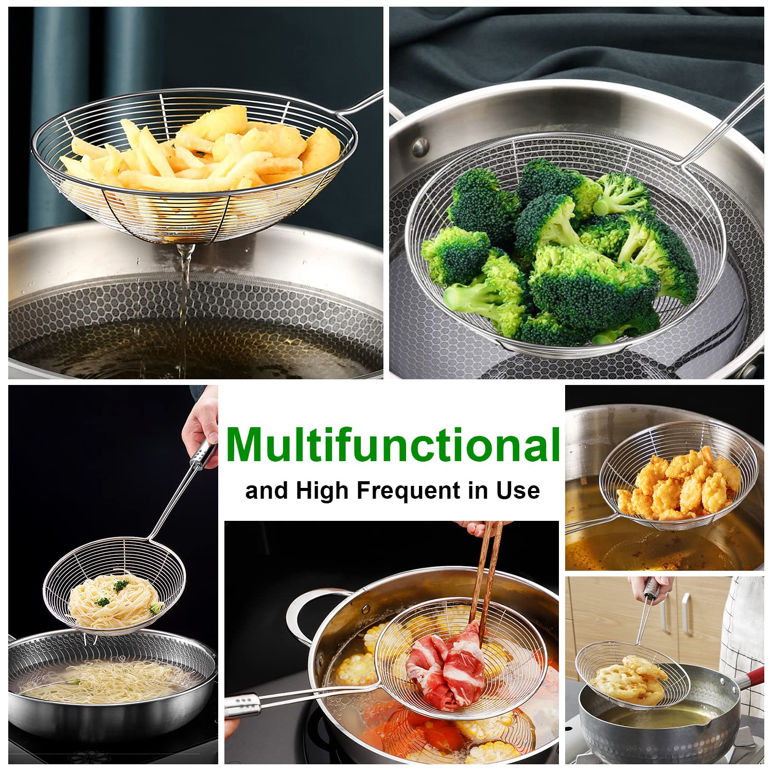 Swify spider strainer ideal for draining noodles and pasta.