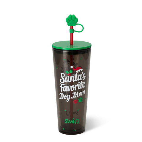 Swig Life 24oz tumbler with lid and straw for on-the-go sipping.