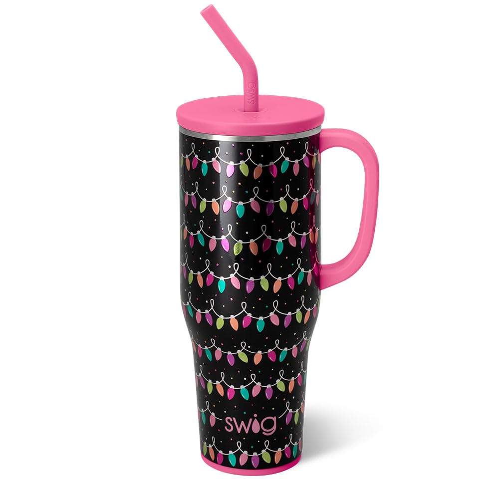 Swig Life 40oz Mega Mug with handle and straw for easy on the go hydration.