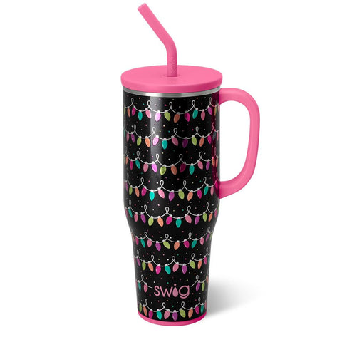 Swig Life 40oz Mega Mug with handle and straw for easy on the go hydration.