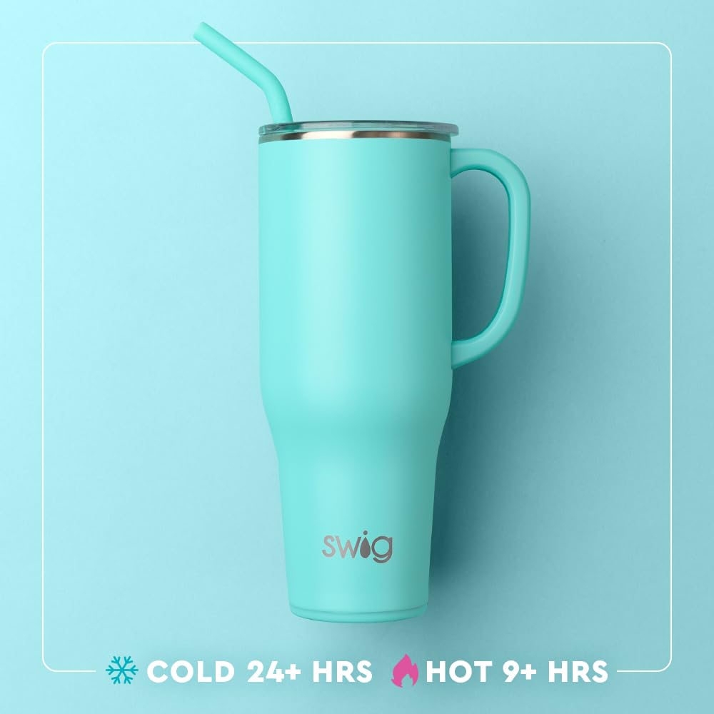 Swig Life 40oz Mega Mug splash-lid for controlled sipping on the move.
