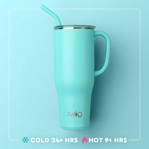 Swig Life 40oz Mega Mug splash-lid for controlled sipping on the move.