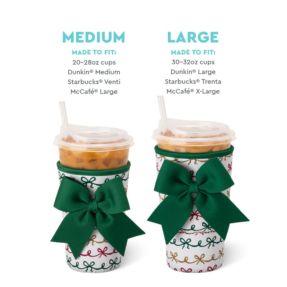 Swig Life Christmas bows design offers festive gift-ready appearance.