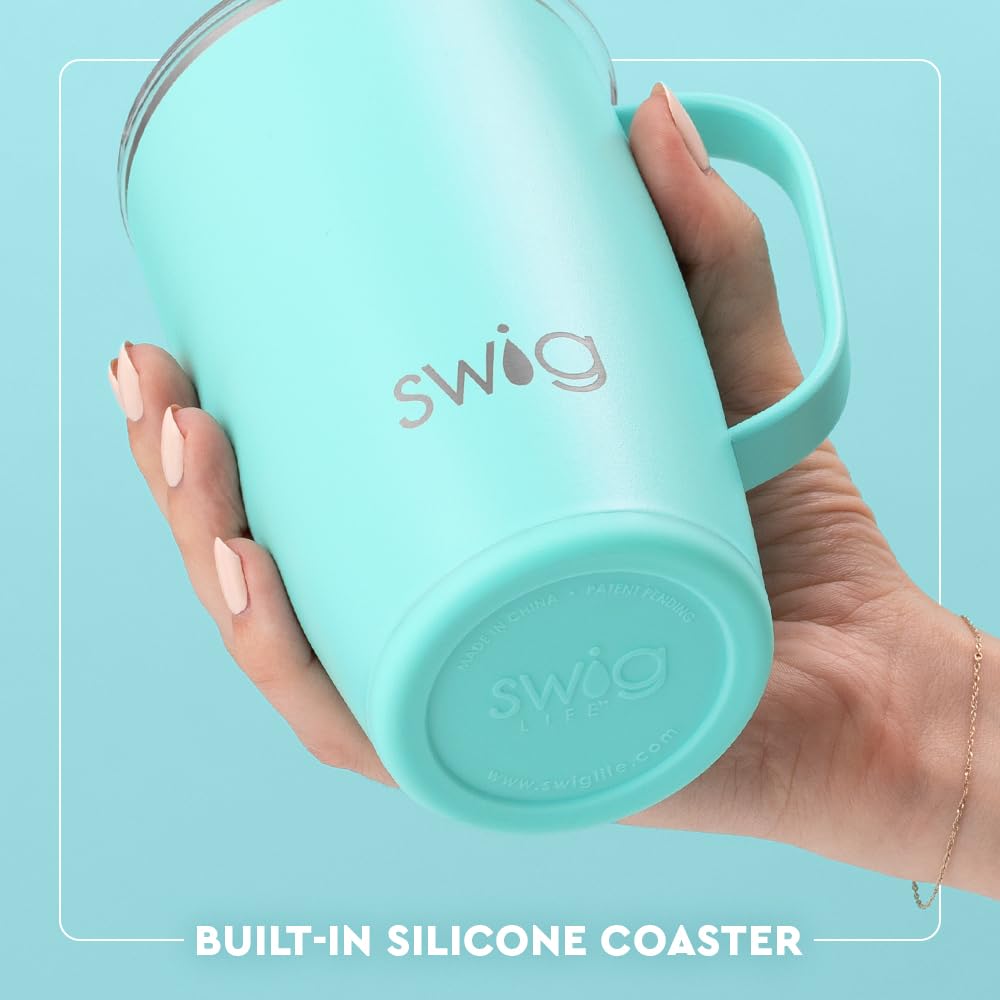 Swig Life coaster base prevents slips and drips on surfaces