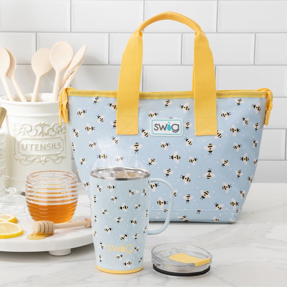Swig Life insulated stainless steel cup preserves temperature during the day.