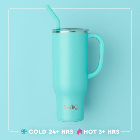 Swig Life insulated tumbler with large opening for ice and easy sipping.