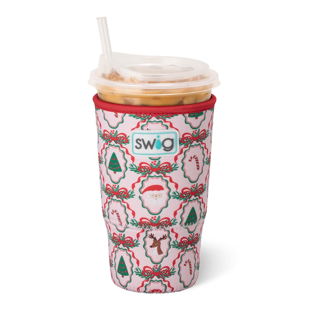 Swig Life large iced cup coolie with handle keeps drinks easy to carry