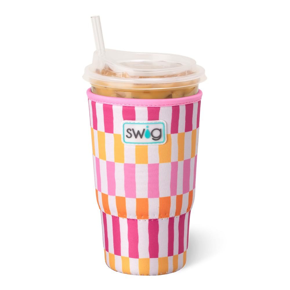 Swig Life large iced cup coolie with handle keeps drinks cold on the go