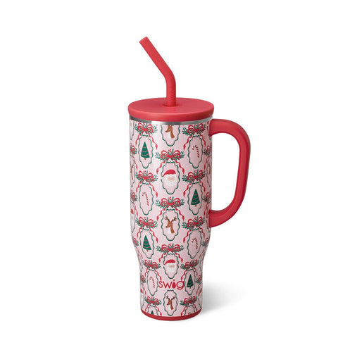 Swig Life 30oz Mega Mug with handle and straw for on-the-go hydration.