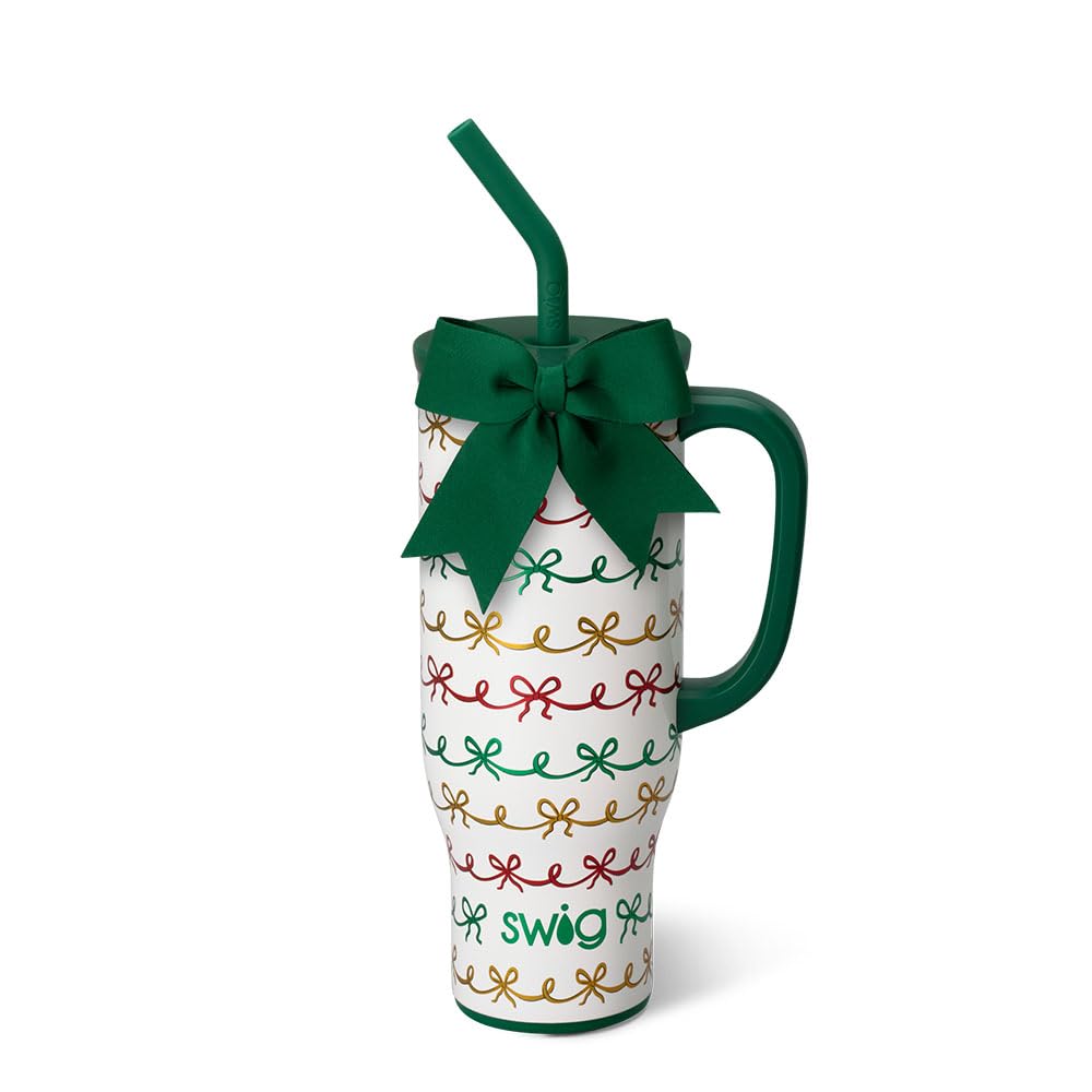 Swig Life Mega Mug 30oz with handle and straw for easy on-the-go hydration.