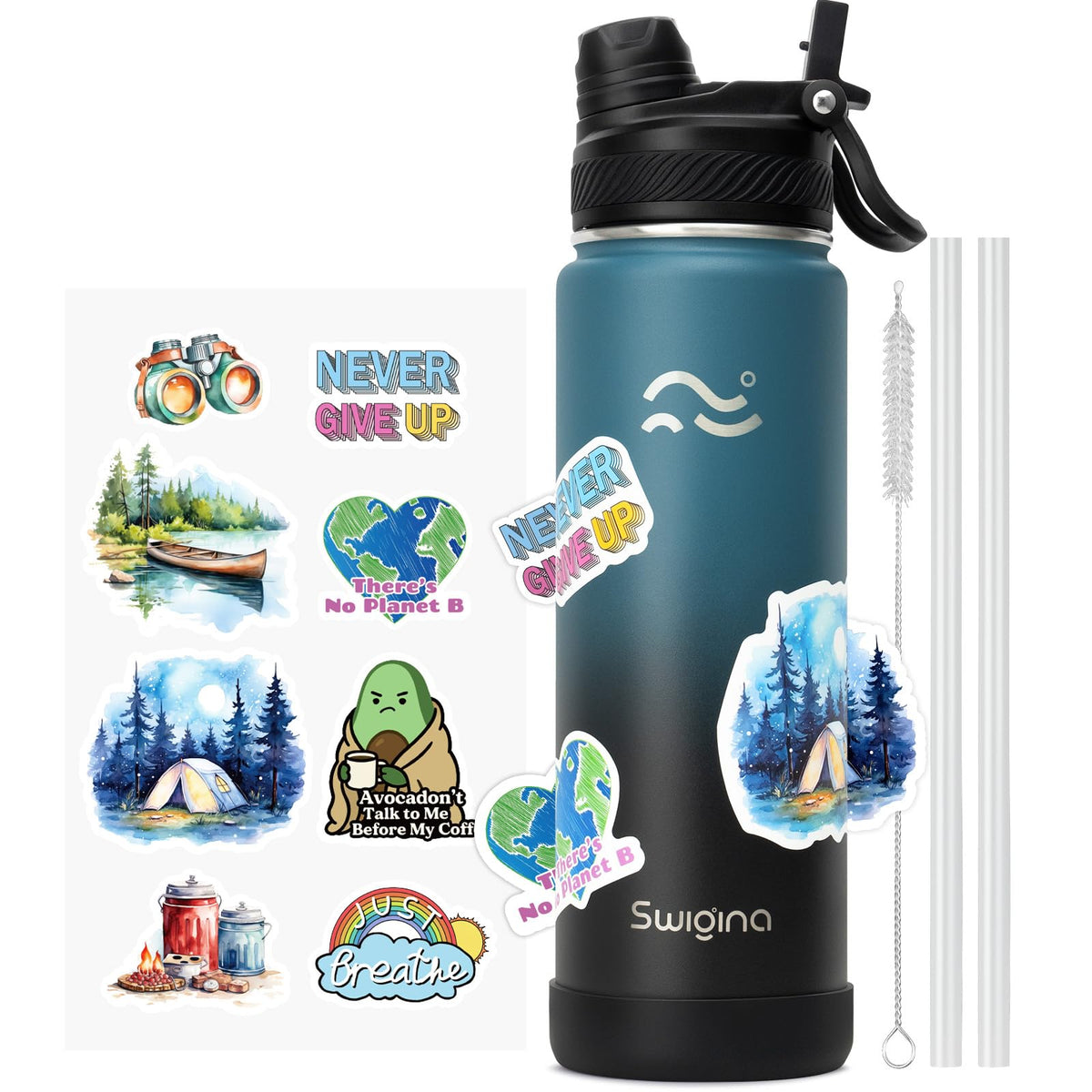 Swigina 2-in-1 lid in action for convenient sipping and quick switching