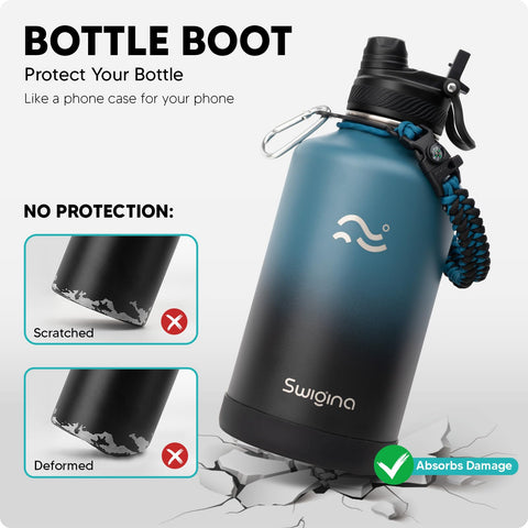 Swigina bottle features waterproof stickers for residue-free customization.