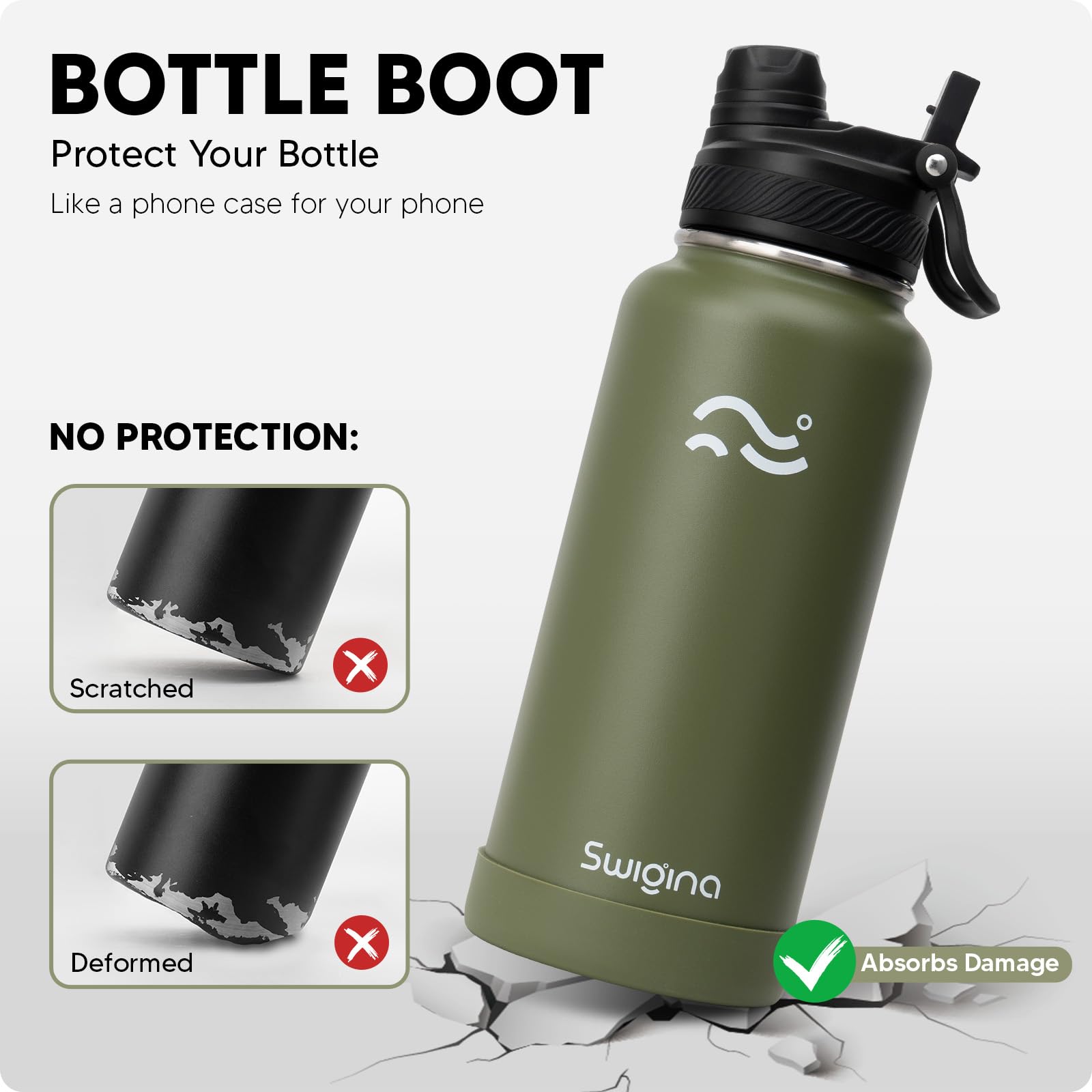 Swigina BPA-free stainless steel bottle for safe, durable hydration