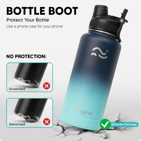 Swigina leakproof lid securely seals for travel and workouts.