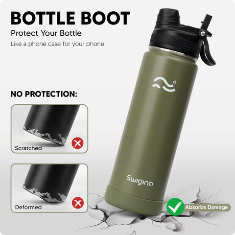 Swigina water bottle with stickers design kit for personalized style.