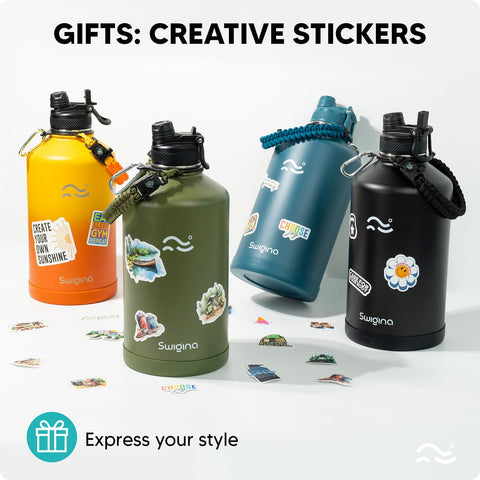 Swigina waterproof vinyl stickers enable mood-matching customization without residue.