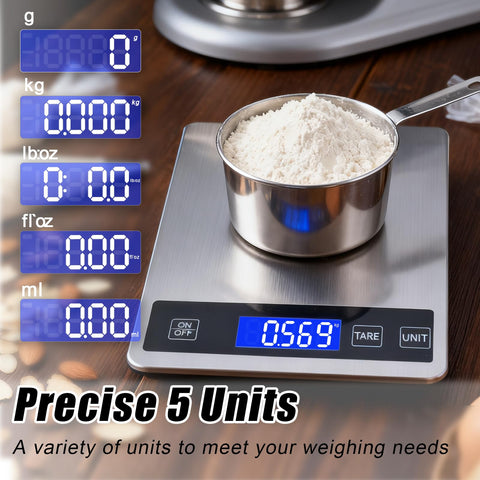 Swihorab scale tare function lets you measure just ingredients.