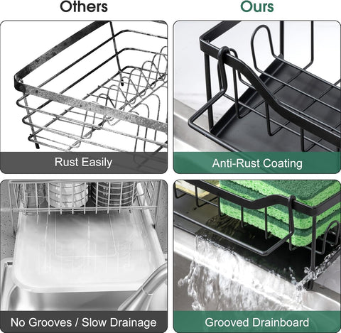 SWILLE kitchen organizer in stainless steel resists rust for busy kitchens.