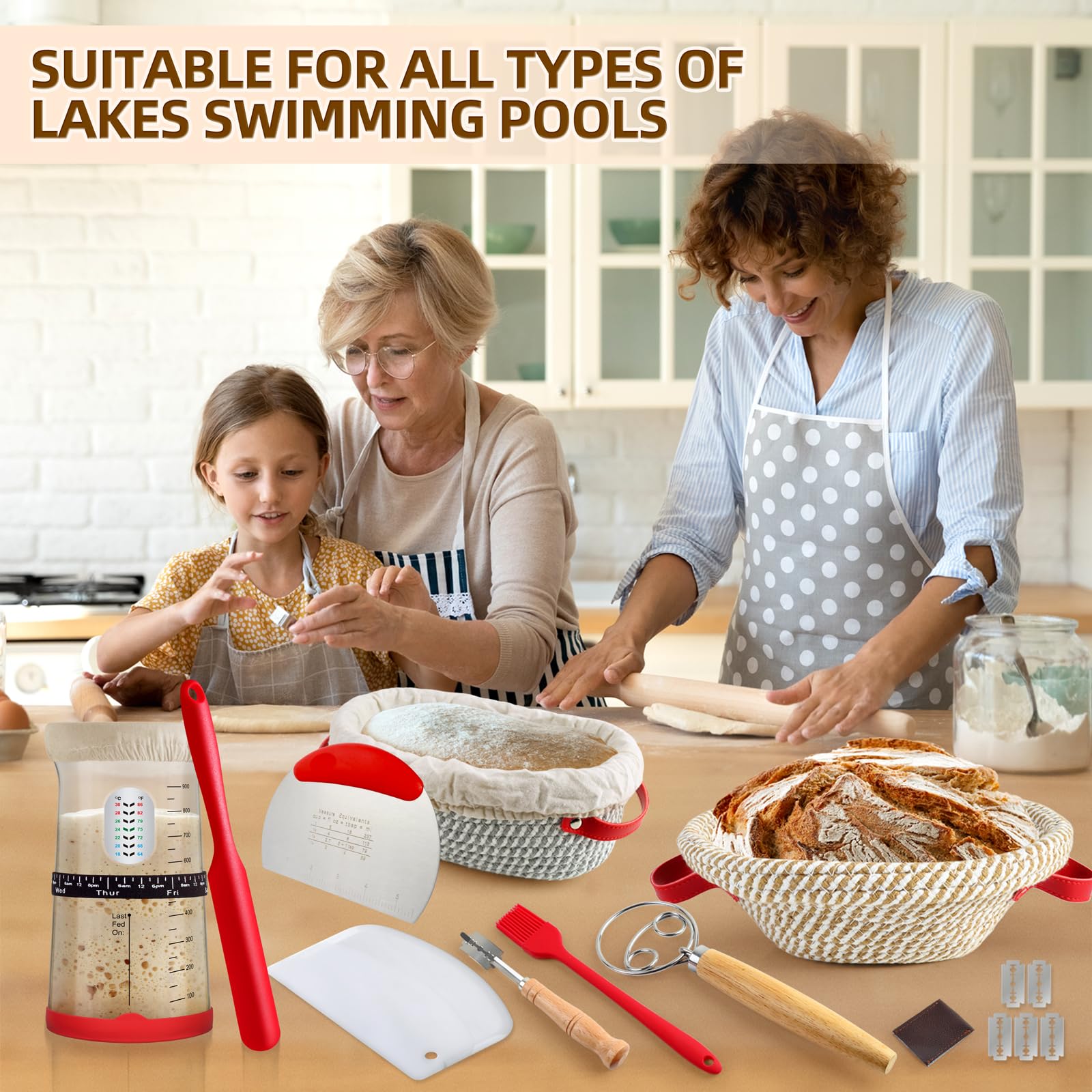 Swimmory interchangeable blades for versatile dough prep.
