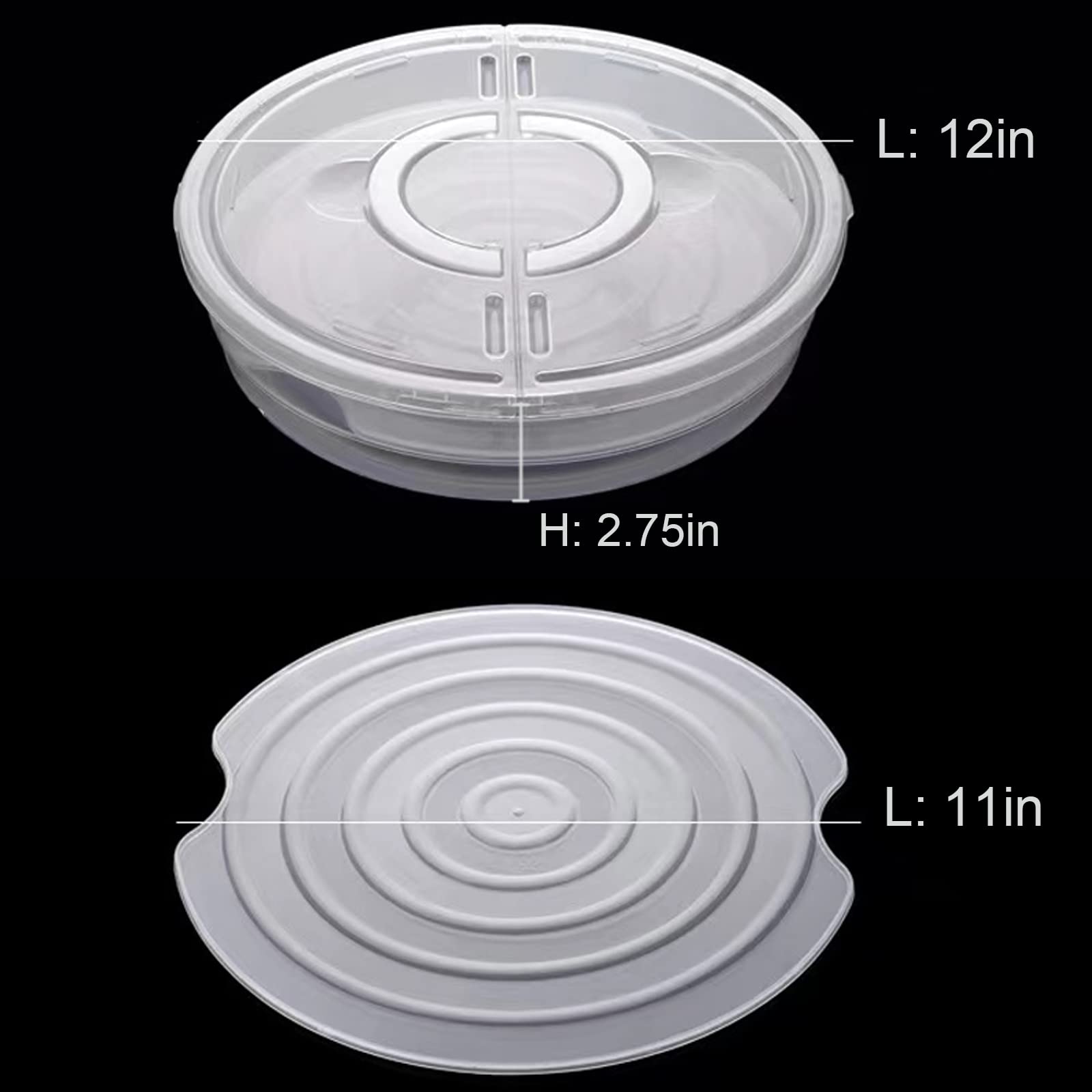 SwinDuck two-compartment container stores pizza and sides.