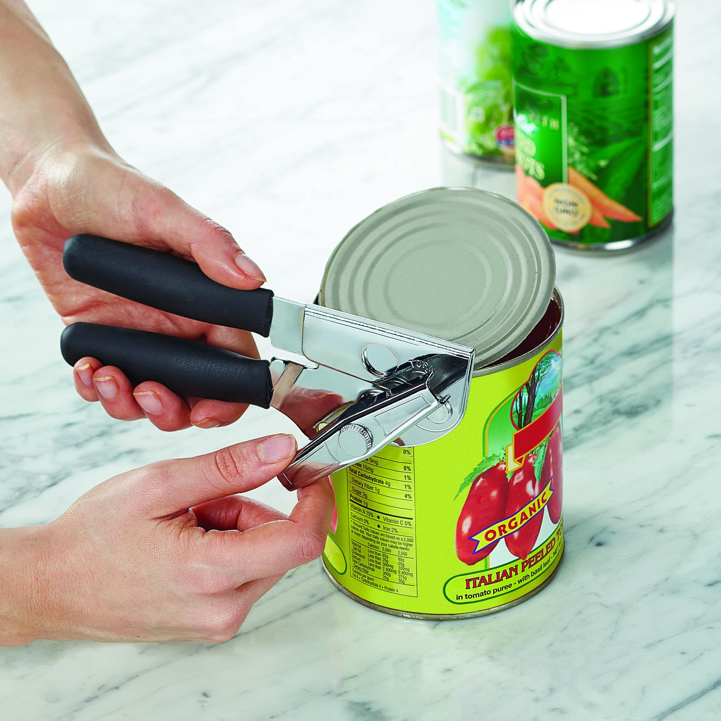 Swing-A-Way integrated bottle opener adds convenient versatility to meal prep.