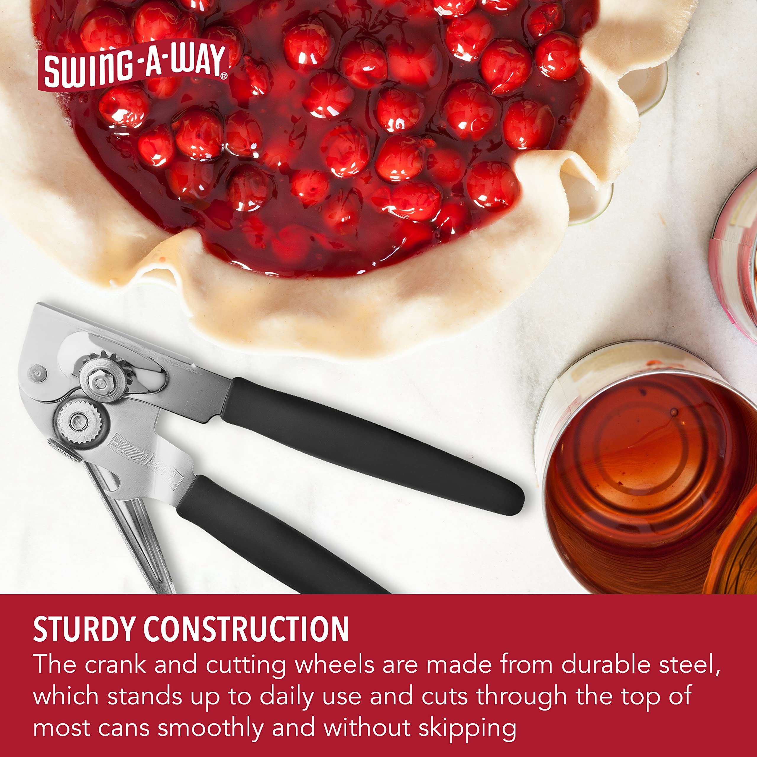 Swing-A-Way extra-long cushion grips provide comfortable handling.